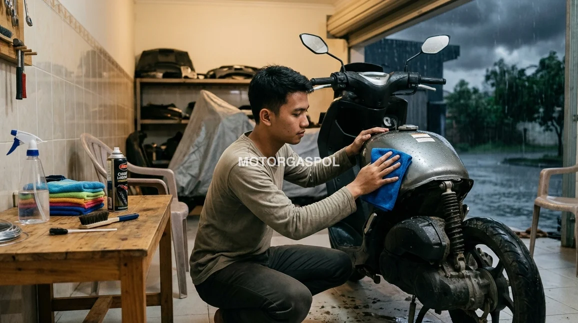 Cara Merawat Motor di Musim Hujan — 10 Tips Anti Karat dan Korosi